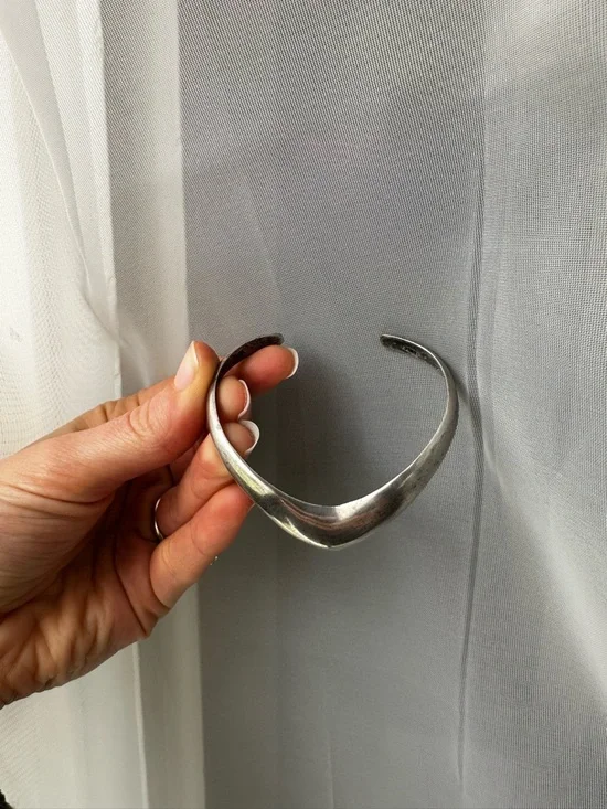 Sculptural Sterling Open Cuff Bracelet - Picture 2 of 6